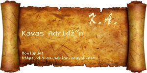 Kavas Adrián névjegykártya
